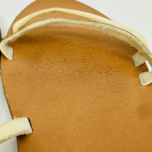 Ancient Greek Sandals Women's Goudi Sandals Off White/Gold Size 39 EU/ 9 US - Picture 12 of 15